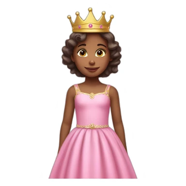  a cute 6 year old girl in a pink dress with a crown. sticker