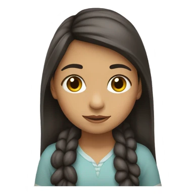 niña con pelo largo moreno y pecas sticker