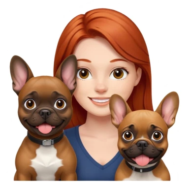 Redhead girl with french bulldog and belgian malinua sticker