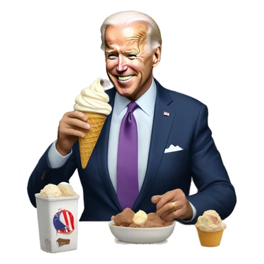 joe biden eating ice cream sticker