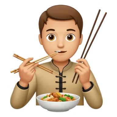Man eating Chinese food  sticker