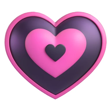 goth sakura heart, black heart with metallic pink sakura, shiny and bold sticker