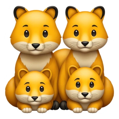 animal group with one male and two females sticker