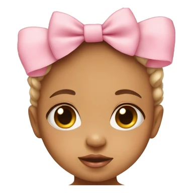 Baby girl with pink bow sticker