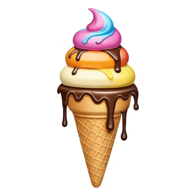 ice cream cone fallen upside down sticker