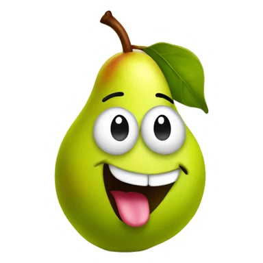 A cute pear with tongue out sticker