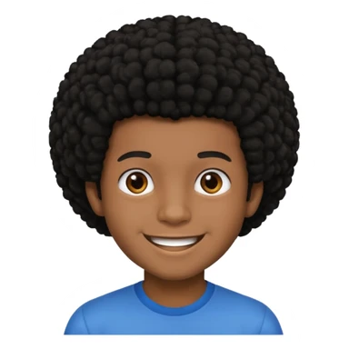 boy with black afro hair and black skin sticker