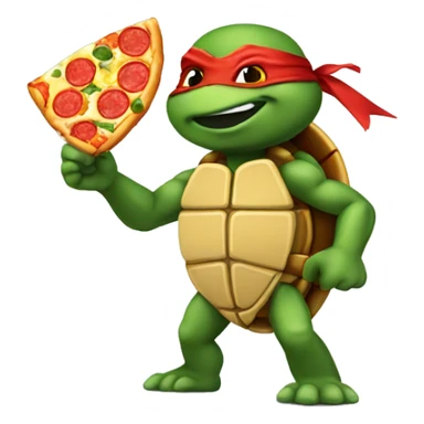 Ninja turtle with pizza sticker