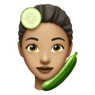 beautiful girl with a cucumber mask on her face sticker