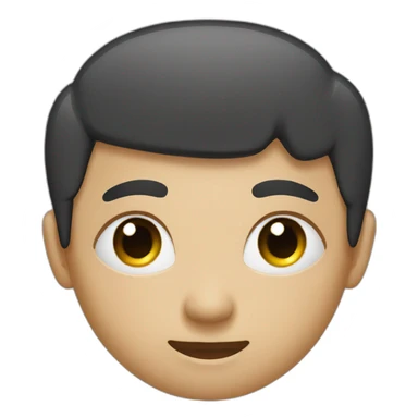 black round square head with no facial features except big white eyes with big black pupils sticker