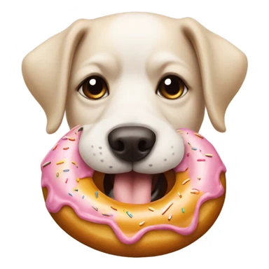 Dog with a donut sticker