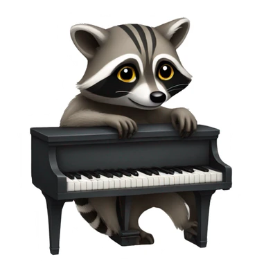 raccoon playing piano sticker