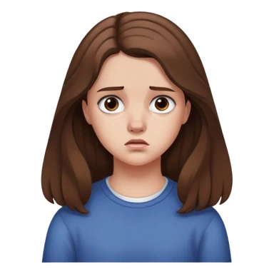 Teenage girl with long brown hair and sad expression, Hannah Baker character sticker