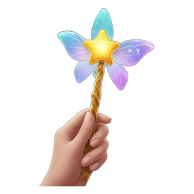 magic wand in the hands of a fairy sticker