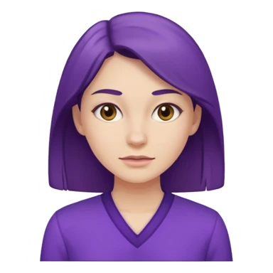 A young woman in 30s with purple clothes sticker