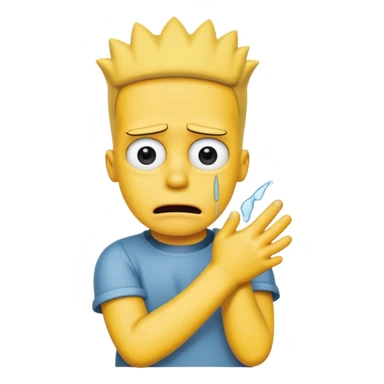bart simpson with cuts on his wrists crying sticker