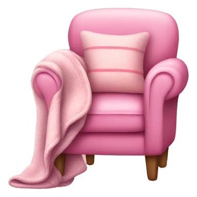 Pink cosy chair with blanket sticker