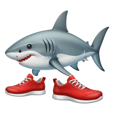 Tiburón con zapatos rojos sticker
