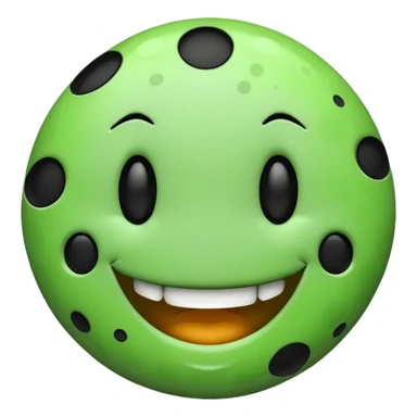 Smiley face regular but have green and black spots and cavities  sticker