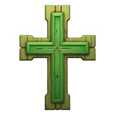 Green Christian cross sticker