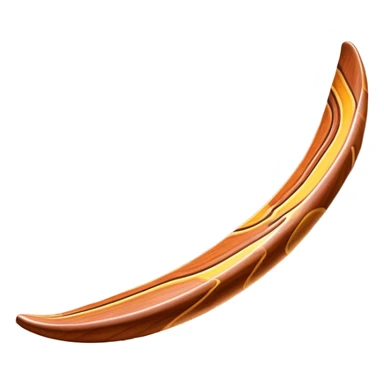 Cinematic Realistic image of a classic boomerang, rendered with detailed wood grain textures and vibrant colors, set against a sunlit outback landscape that emphasizes its iconic Australian heritage sticker