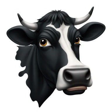 black cow facepalm sticker