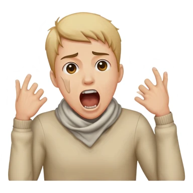 person holding their neck screaming sticker