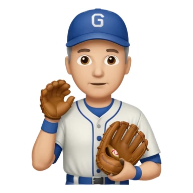 Middle aged Baseball Coach with whistle and a baseball glove sticker