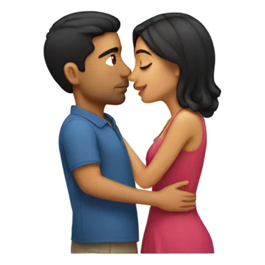 Latino man kissing his latina girl sticker