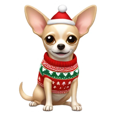 Beige chihuahua with christmas sweater  sticker