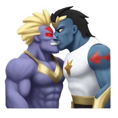 Machamp kissing Johnny Bravo sticker
