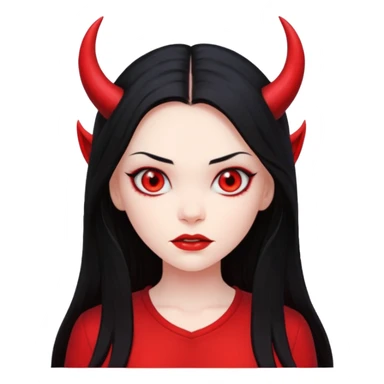 long hair devil girl with shirt sticker