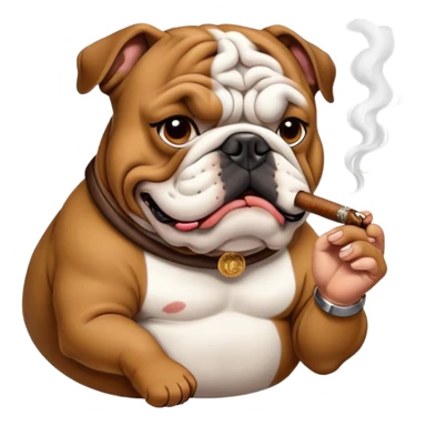 Bulldog smoking a cigar  sticker