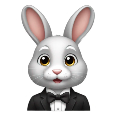 rabbit in a tux sticker