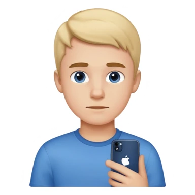 boy in blue shirt indoors iPhone emoji quality  sticker