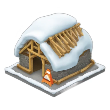 igloo under construction sign on top sticker