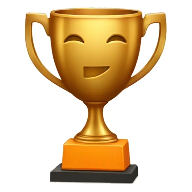 World golden CUP WITH ORANGE SQUARE sticker