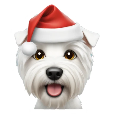 westie dog wearing santa hat sticker