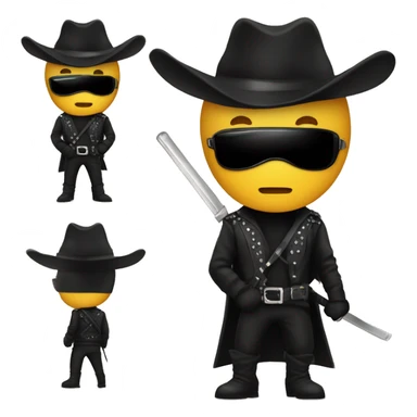 Zorro animal emoji con chaqueta de cuero estilo rockero y cabello largo  sticker