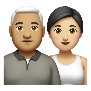 Fat asian couple sticker