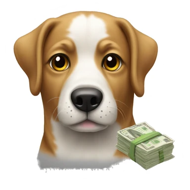 Dog with cash sticker