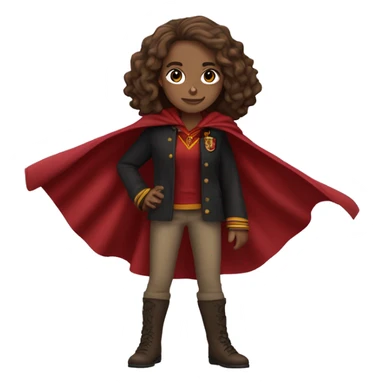 Hermione granger, figure with cape gryffindor sticker
