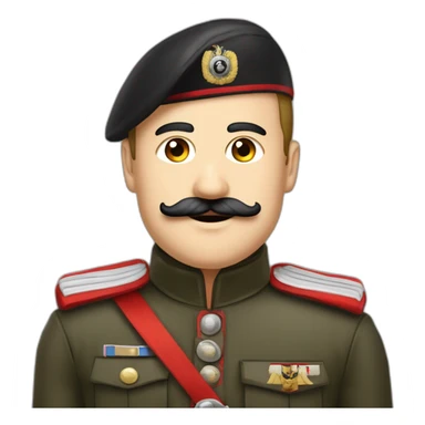 Je veux un homme en tenue militaire allemande avec un bandeau rouge sur le bras, et une moustache petite et carré au milieu du nez sticker