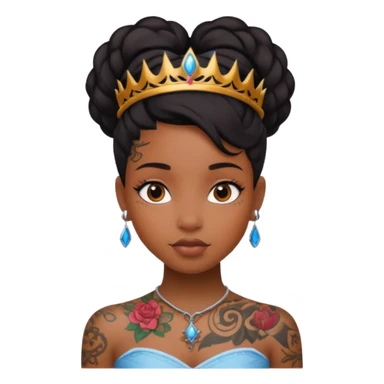 Tattooed princesses black girl sticker