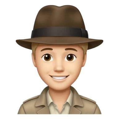 Justin Bieber, fedora hat, smiling sticker