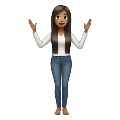Straight hair Woman (full-body) (hands raised) sticker