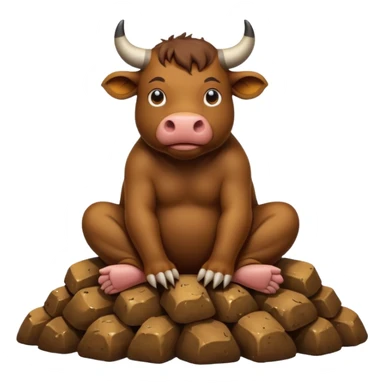 Bull sitting on shit  sticker