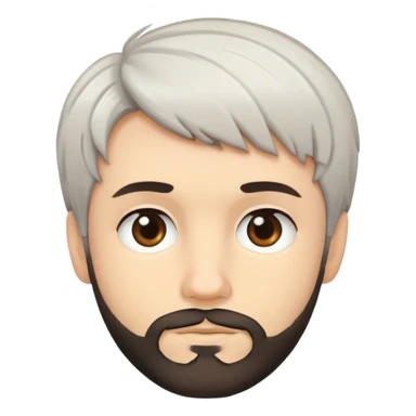 Cute white male, short dark colored hair and facial hair short shaggy hair sticker