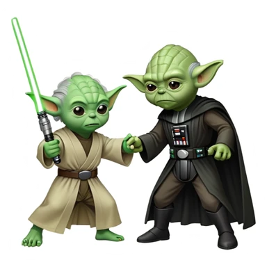 yoda from star wars  fighting Darth vader with light sabre sticker