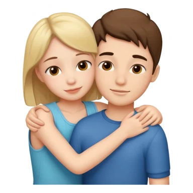 Boy and girl hug sticker